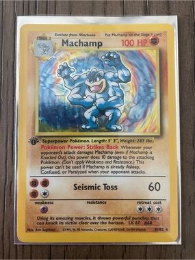 1999 Pokemon Base Set Machamp #8 Holo 1st Edition